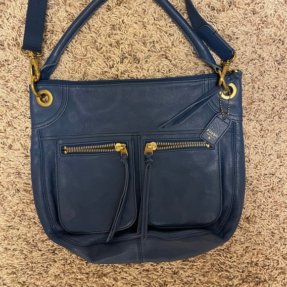 Fossil Handbags - Large Blue Leather Fossil Crossbody